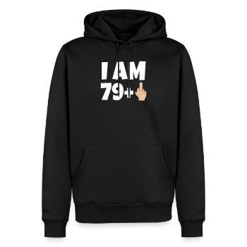 Ich bin 80 Jahre alt Lustiges Geschenk - Männer Premium Bio Hoodie - Schwarz - Vorne - Nico (187cm)