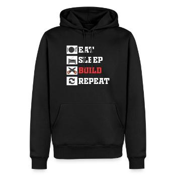 Cadeau artisan menuisier menuisier menuisier - Sweat à capuche Premium bio Homme - noir - Devant - Nico (187cm)