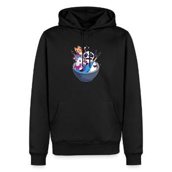 Panda Katze Einhorn Hai - Männer Premium Bio Hoodie - Schwarz - Vorne - Nico (187cm)