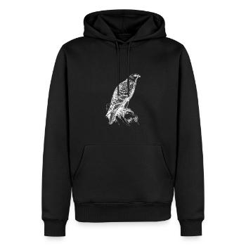 Vogel Adler Falke Jagd Zeichnung Shirt Geschenk - Männer Premium Bio Hoodie - Schwarz - Vorne - Nico (187cm)