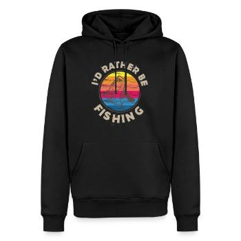Fischer - Ich würde lieber fischen oder angeln - Männer Premium Bio Hoodie - Schwarz - Vorne - Nico (187cm)