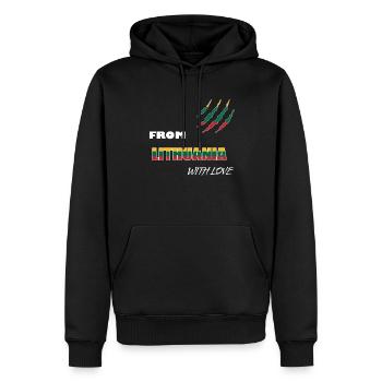 Lituanie Europe - Sweat à capuche Premium bio Homme - noir - Devant - Nico (187cm)