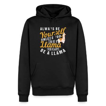 Être un lama - Sweat à capuche Premium bio Homme - noir - Devant - Nico (187cm)