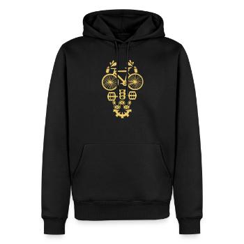 Fahrrad Totenkopf Roboter Rennrad Mountainbike - Männer Premium Bio Hoodie - Schwarz - Vorne - Nico (187cm)