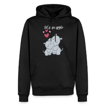 Hippopotame - Hippopotame - Hippopotame - Famille - Coeur - Sweat à capuche Premium bio Homme - noir - Devant - Nico (187cm)
