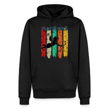 Cupidon de style rétro vintage | Cadeau Saint Valentin - Sweat à capuche Premium bio Homme - noir - Devant - Nico (187cm)