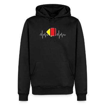 Fréquence cardiaque fréquence cardiaque arbitre - Sweat à capuche Premium bio Homme - noir - Devant - Nico (187cm)
