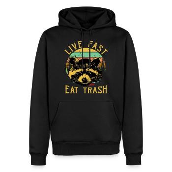 Fast food raton laveur - Sweat à capuche Premium bio Homme - noir - Devant - Nico (187cm)