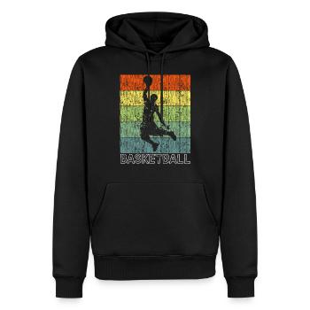 Basket-ball - Sweat à capuche Premium bio Homme - noir - Devant - Nico (187cm)
