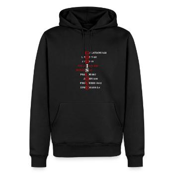 Bibel Verse Gott Ist Liebe Jesus Shirt Geschenk - Männer Premium Bio Hoodie - Schwarz - Vorne - Nico (187cm)