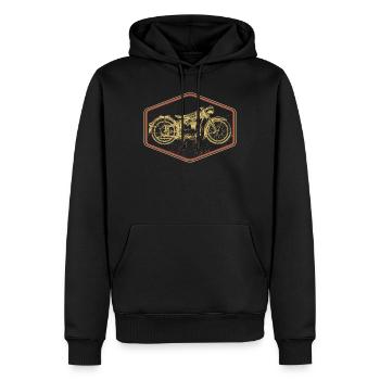Motard Motard Motocycliste - Sweat à capuche Premium bio Homme - noir - Devant - Nico (187cm)
