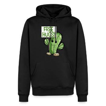 Kaktus Kostenlose Umarmungen - Männer Premium Bio Hoodie - Schwarz - Vorne - Nico (187cm)