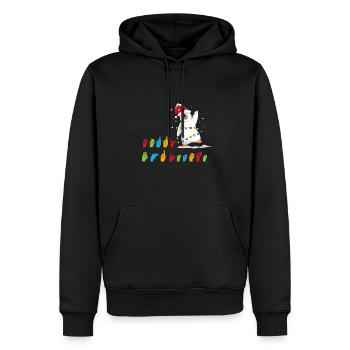 Frohe Weihnachten Pinguin Gebärdensprache Zeichen - Männer Premium Bio Hoodie - Schwarz - Vorne - Nico (187cm)