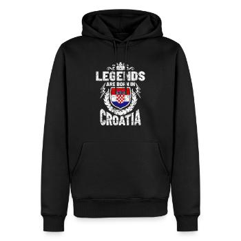 Kroatien - Männer Premium Bio Hoodie - Schwarz - Vorne - Nico (187cm)