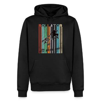 Rollator Vintage Freestyle Old but Cool Gift - Men’s Premium Organic Hoodie - black - Front - Nico (187cm)