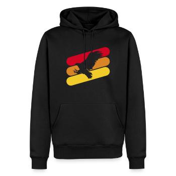Aigle, faucon, oiseau - Sweat à capuche Premium bio Homme - noir - Devant - Nico (187cm)