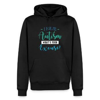 J'ai l'autisme - Sweat à capuche Premium bio Homme - noir - Devant - Nico (187cm)