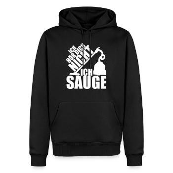 Ich hör dich nicht ich sauge Hausfrau Frau T-Shirt - Männer Premium Bio Hoodie - Schwarz - Vorne - Nico (187cm)
