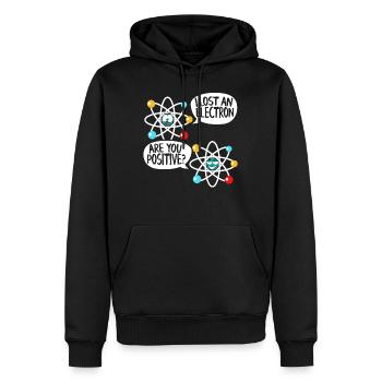 I Lost An Electron Physics Atom Physics Science - Men’s Premium Organic Hoodie - black - Front - Nico (187cm)