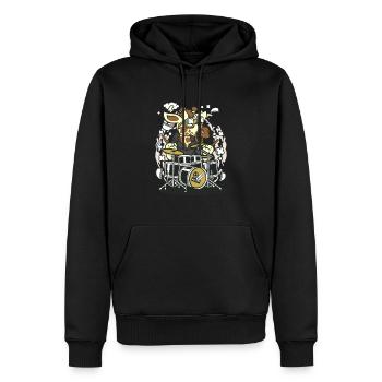 Batteur Giraffe Cool Pas besoin d'argent pour l'avenir - Sweat à capuche Premium bio Homme - noir - Devant - Nico (187cm)