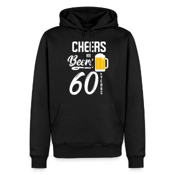 Bière anniversaire - Sweat à capuche Premium bio Homme - noir - Devant - Nico (187cm)