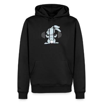 Bunny Training Workout Entraînement de poids pour femmes - Sweat à capuche Premium bio Homme - noir - Devant - Nico (187cm)