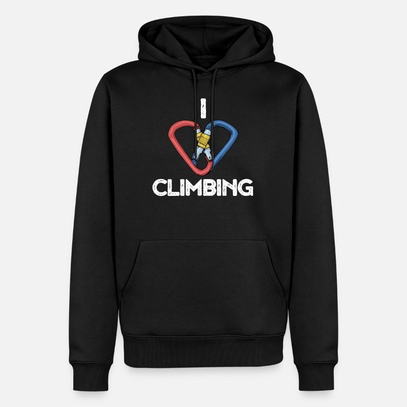 Klettern Bouldern Seilklettern Liebe Geschenk - Männer Premium Bio Hoodie - Schwarz