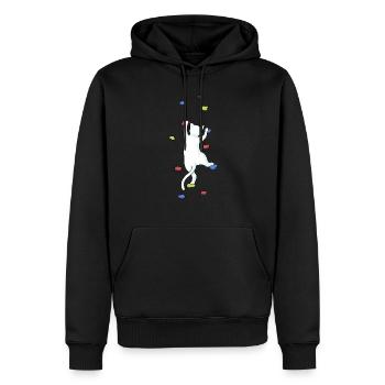 Cadeau d'escalade de bloc d'escalade de chat - Sweat à capuche Premium bio Homme - noir - Devant - Nico (187cm)