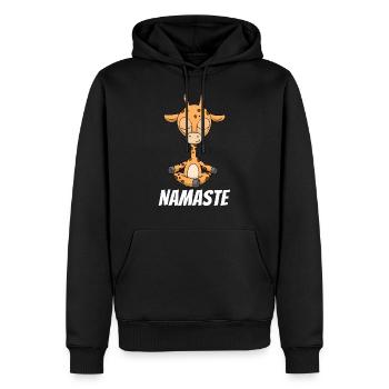 Cadeau Yogi Méditation Namaste Yoga Girafe - Sweat à capuche Premium bio Homme - noir - Devant - Nico (187cm)