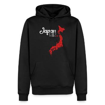Japan - Männer Premium Bio Hoodie - Schwarz - Vorne - Nico (187cm)