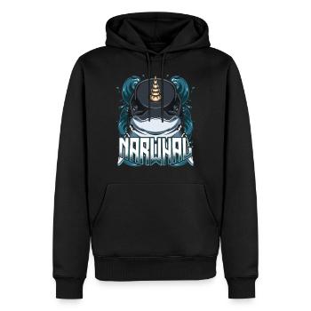 Narwals - Männer Premium Bio Hoodie - Schwarz - Vorne - Nico (187cm)