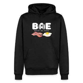 Bae Bacon and Eggs - Männer Premium Bio Hoodie - Schwarz - Vorne - Nico (187cm)