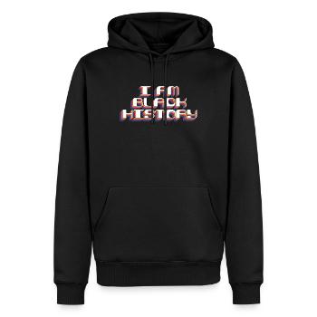 Black Retro Hip Hop Power Afrique cadeau rétro - Sweat à capuche Premium bio Homme - noir - Devant - Nico (187cm)