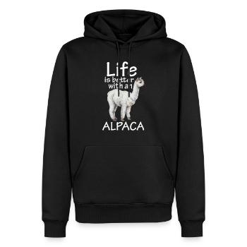 Alpaca-Shirt - Männer Premium Bio Hoodie - Schwarz - Vorne - Nico (187cm)