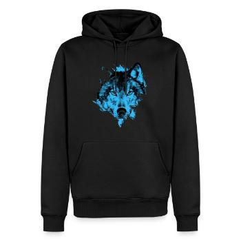 C’est un loup en chaleur - Sweat à capuche Premium bio Homme - noir - Devant - Nico (187cm)