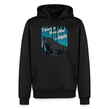 morse - Sweat à capuche Premium bio Homme - noir - Devant - Nico (187cm)