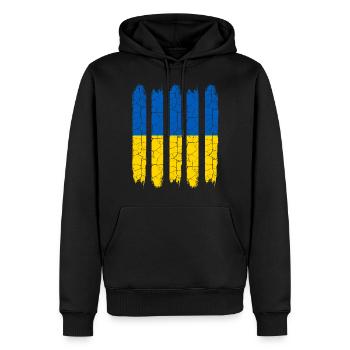 Ukraine - Männer Premium Bio Hoodie - Schwarz - Vorne - Nico (187cm)