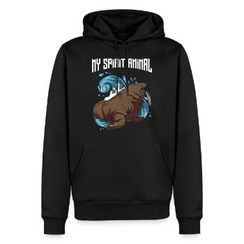 morse - Sweat à capuche Premium bio Homme - noir - Devant - Nico (187cm)