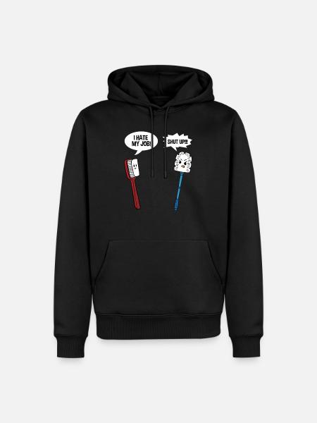 Tandbørste Toilet Toilet Toilet Funny Gift - Herre Premium økologisk hoodie - sort