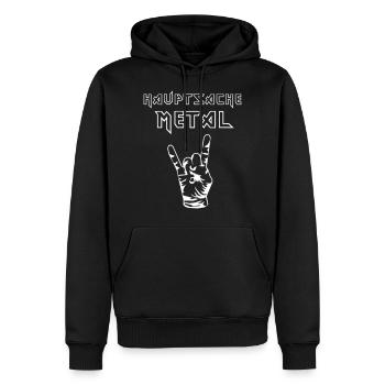 Chose principale T-shirt en métal - Sweat à capuche Premium bio Homme - noir - Devant - Nico (187cm)