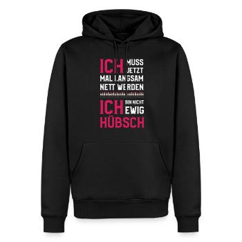 I have to become nice and nice - Men’s Premium Organic Hoodie - black - Front - Nico (187cm)