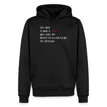 Sœur Noël présente - Sweat à capuche Premium bio Homme - noir - Devant - Nico (187cm)