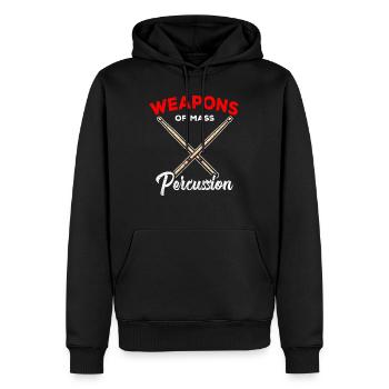 Batterie Percussion Percussion - Sweat à capuche Premium bio Homme - noir - Devant - Nico (187cm)