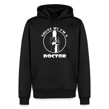 Trust me I'm a Doctor - Doc - Männer Premium Bio Hoodie - Schwarz - Vorne - Nico (187cm)