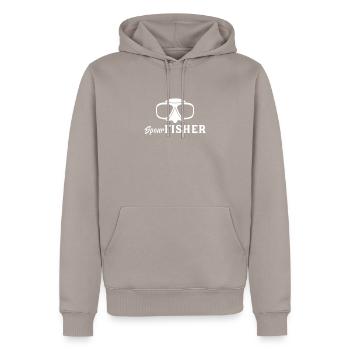 Speerfischer Speerfischen Harpune Harpunieren - Männer Premium Bio Hoodie - Taupe - Vorne - Nico (187cm)