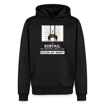 Bobtail Mugshot - Sweat à capuche Premium bio Homme - noir - Devant - Nico (187cm)