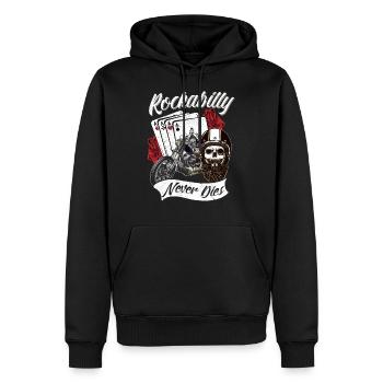Rockabilly never do this - Men’s Premium Organic Hoodie - black - Front - Nico (187cm)
