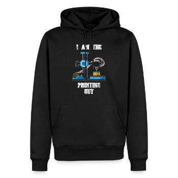 Cadeau d'impression 3D Citation drôle I imprimé en 3D - Sweat à capuche Premium bio Homme - noir - Devant - Nico (187cm)
