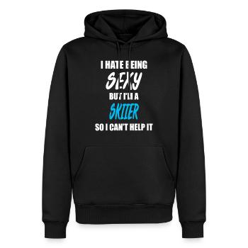 Ski ski - Sweat à capuche Premium bio Homme - noir - Devant - Nico (187cm)