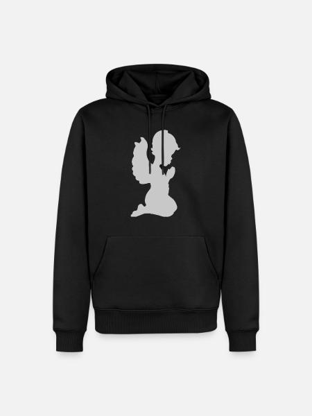 betender Engel - Männer Premium Bio Hoodie - Schwarz